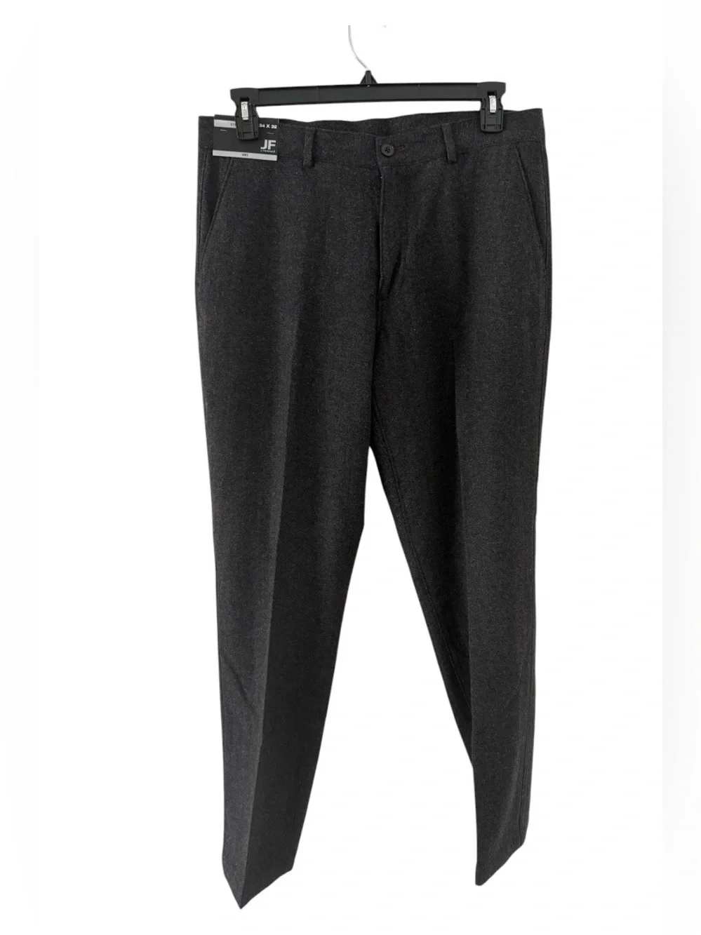 JF J.Ferrar Men's Charcoal Tweed Wool Blend Straight Dress Pants Size 34x32 NWT